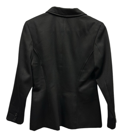 BCBGMaxazria Black 3 Button Slim Fit Shoulder Pad Pocket Blazer Jacket Womens 4 - Picture 5 of 15